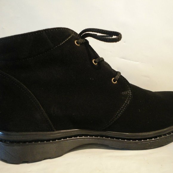 NIB Pajar Max Black Suede Sheepskin Lined Ankle Boots Men\'s 7 EE Extra Wide main image 4